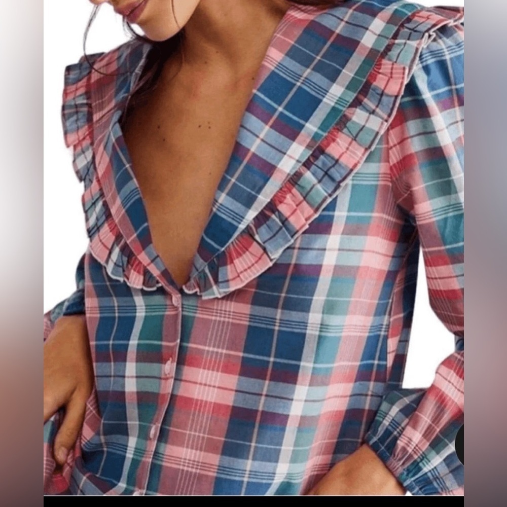 FREE PEOPLE MULTICOLOR PLAID SHIRT - Picture 5 of 6